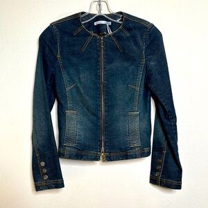 Jean jacket and pants set.